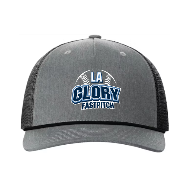 LA Glory Rope Trucker Cap-Heather Grey/ Black