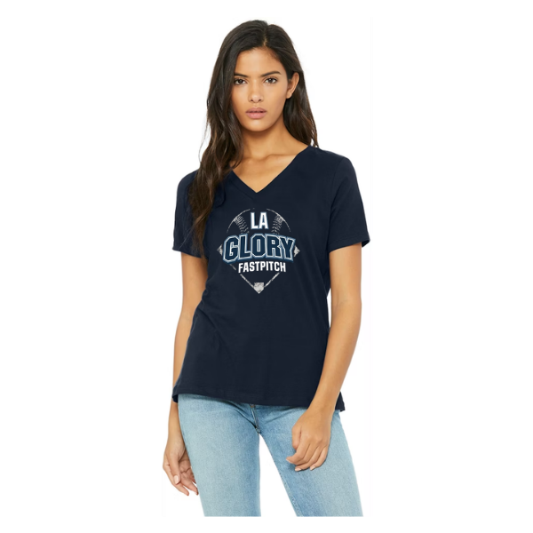 LA Glory -  Bella + Canvas Ladies' Relaxed Jersey V-Neck T-Shirt