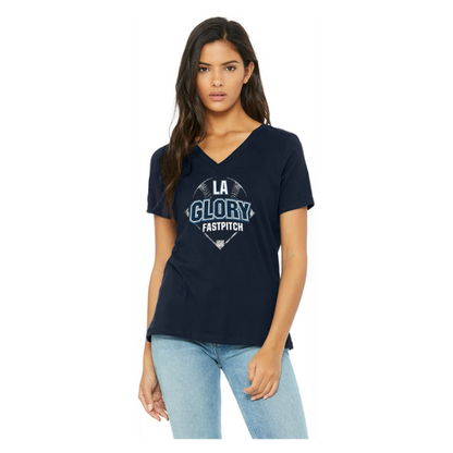 LA Glory -  Bella + Canvas Ladies' Relaxed Jersey V-Neck T-Shirt