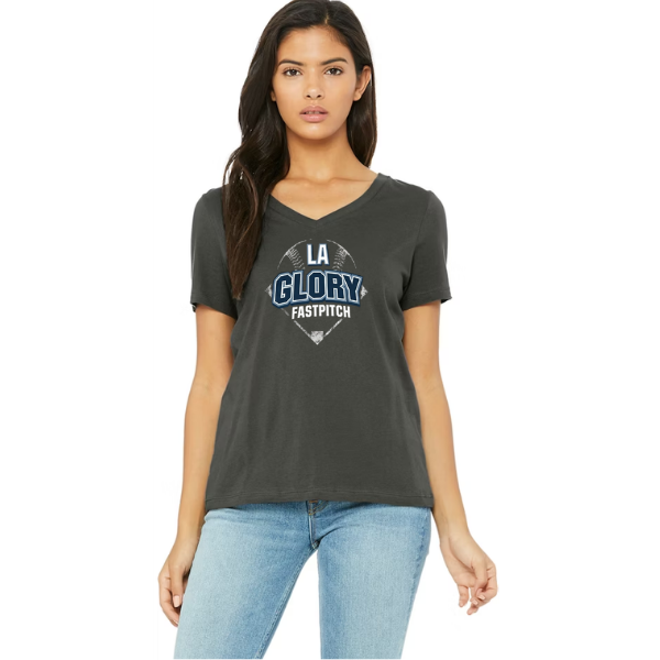 LA Glory -  Bella + Canvas Ladies' Relaxed Jersey V-Neck T-Shirt
