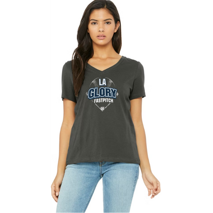 LA Glory -  Bella + Canvas Ladies' Relaxed Jersey V-Neck T-Shirt