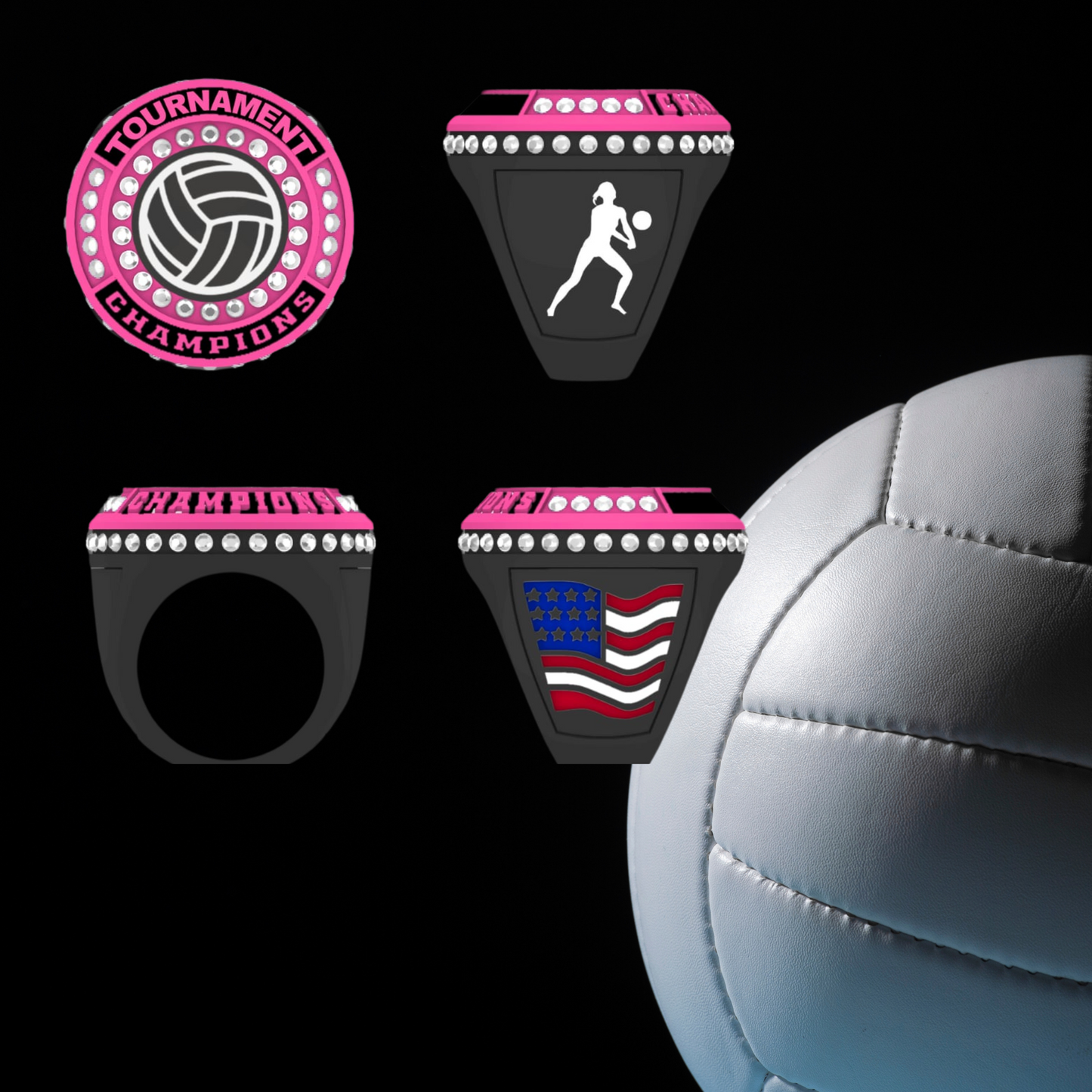 Volleyball Champion Rings